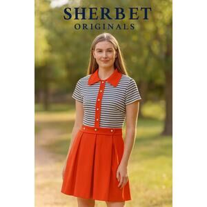 Vintage Sherbet Originals Orange & Striped Dress